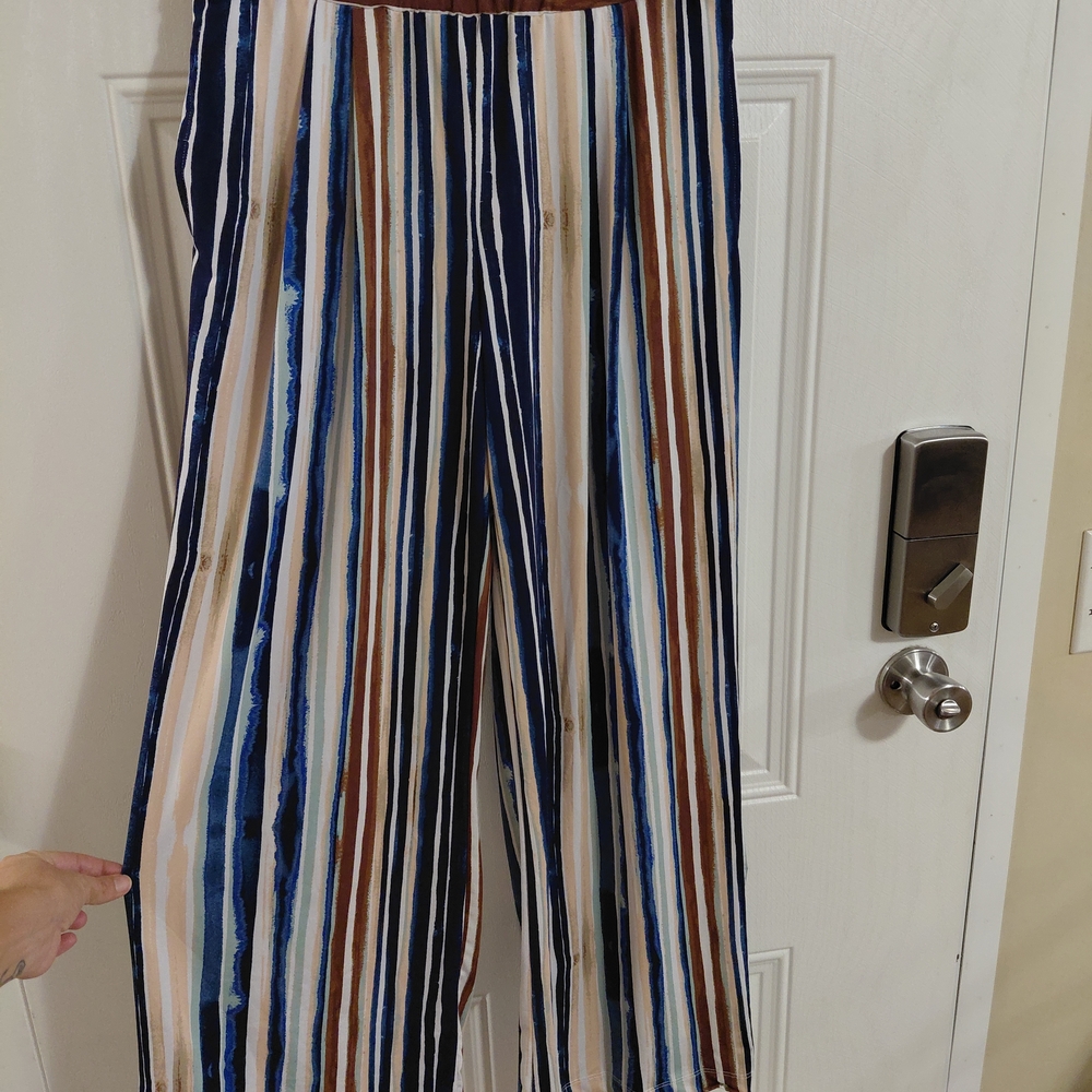 Robert Louis Multicolor Striped Wide-Leg Pants